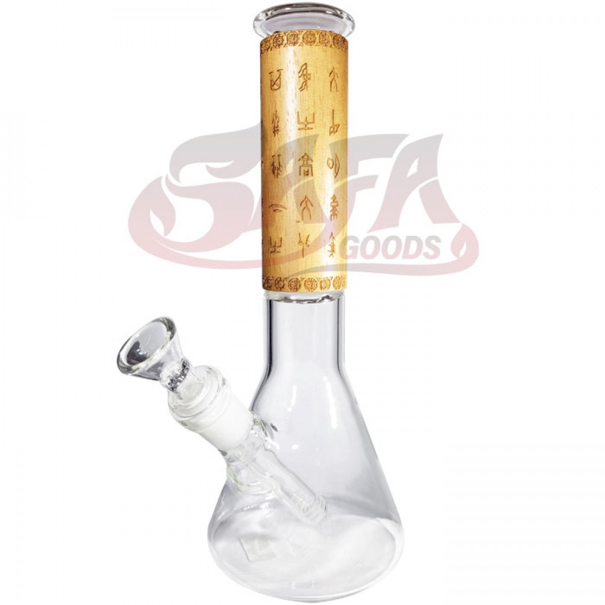 9.5 Inch GLASS Water Pipe Wood Neck Accent